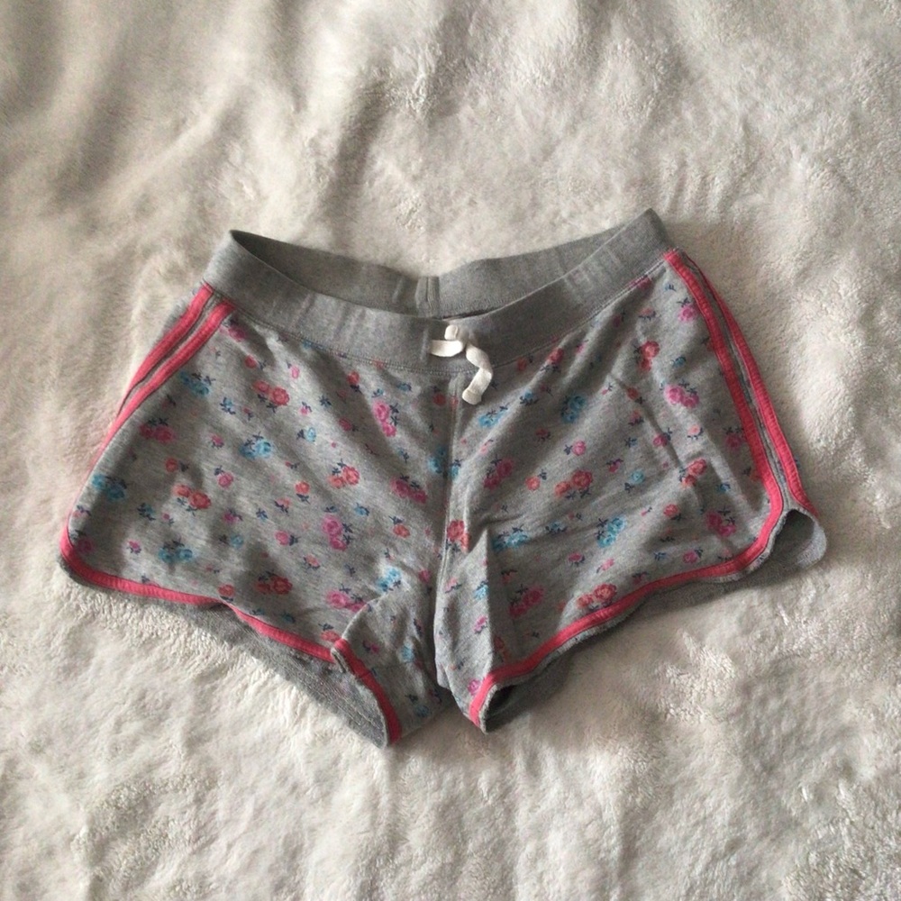 Lands End Girls Rose Print Shorts